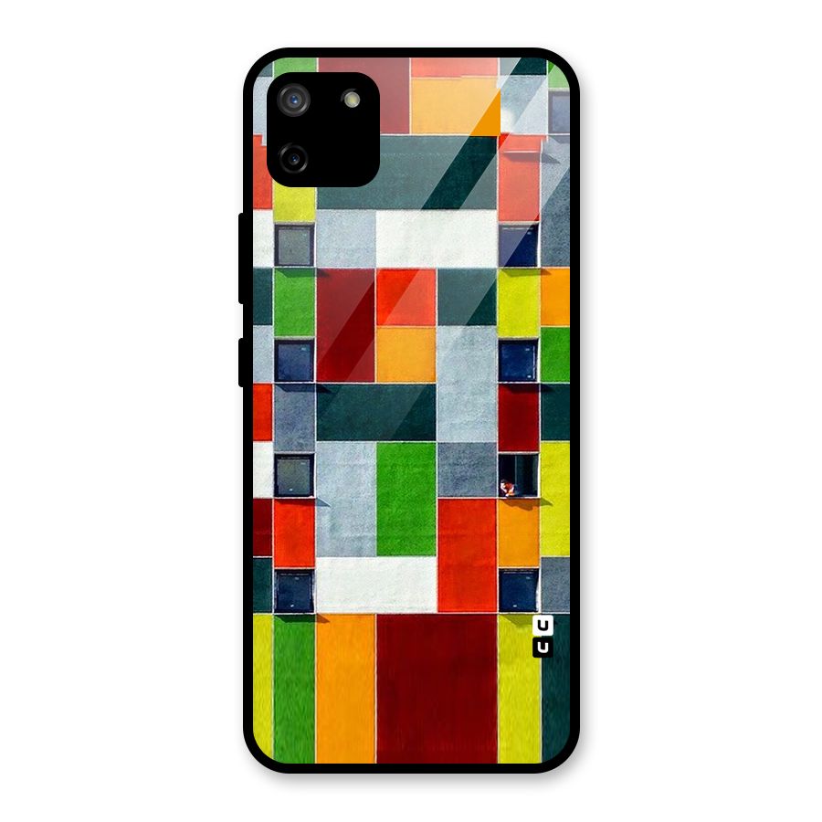 Block Color Design Glass Back Case for Realme C11