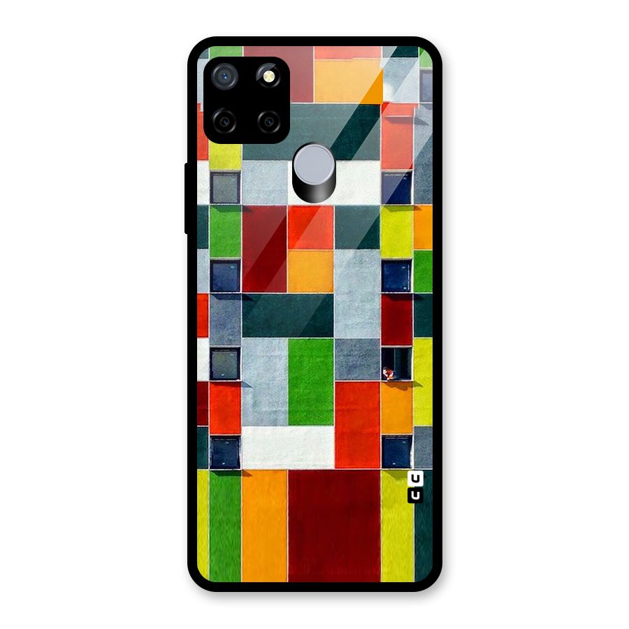 Block Color Design Glass Back Case for Realme C12