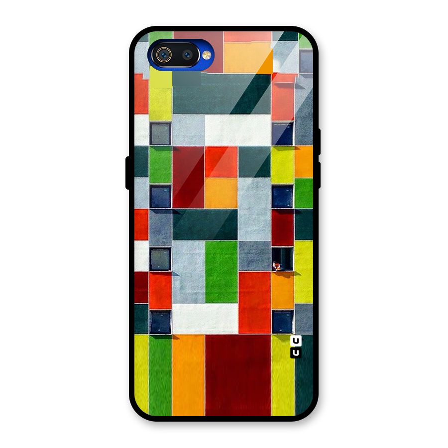 Block Color Design Glass Back Case for Realme C2