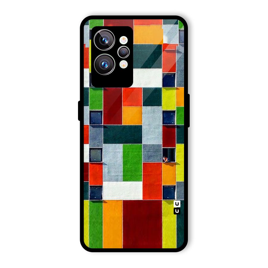 Block Color Design Glass Back Case for Realme GT2 Pro