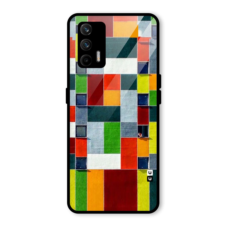 Block Color Design Glass Back Case for Realme GT 5G