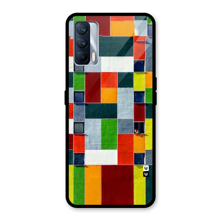 Block Color Design Glass Back Case for Realme X7