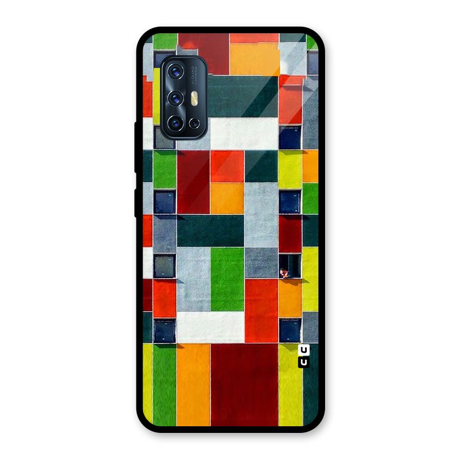 Block Color Design Glass Back Case for Vivo V17