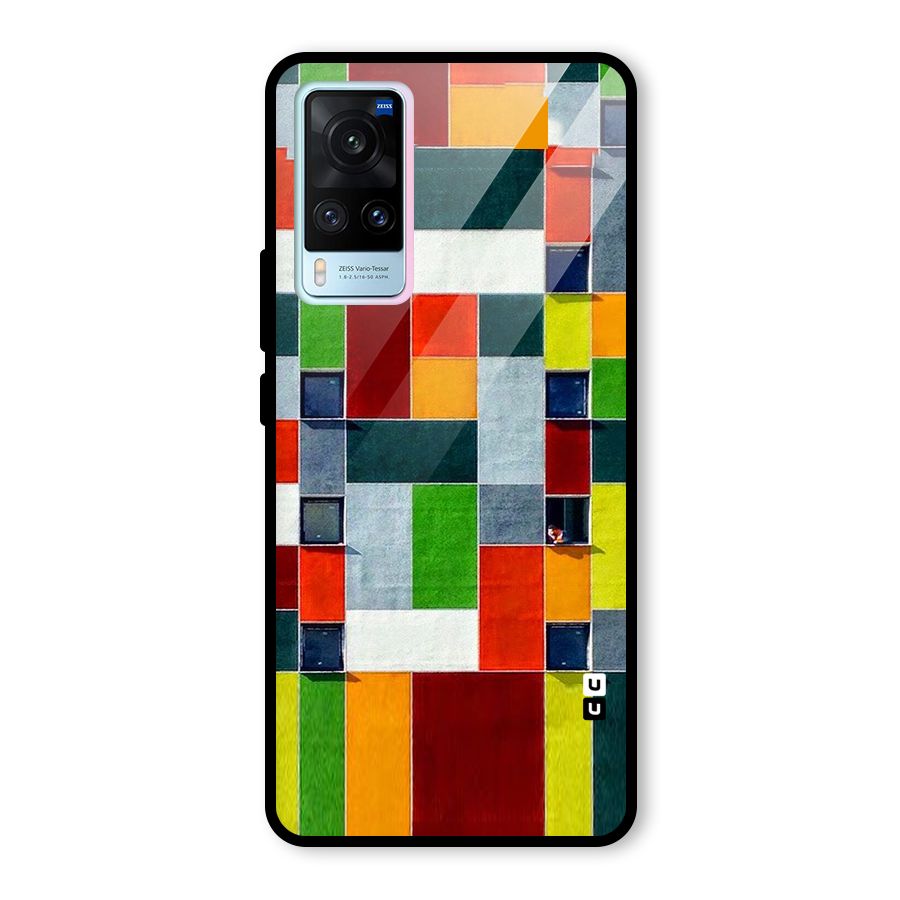 Block Color Design Glass Back Case for Vivo X60