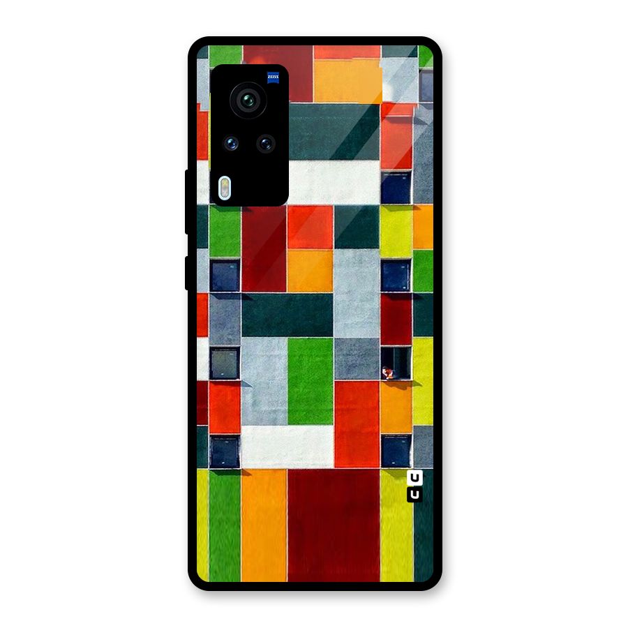 Block Color Design Glass Back Case for Vivo X60 Pro