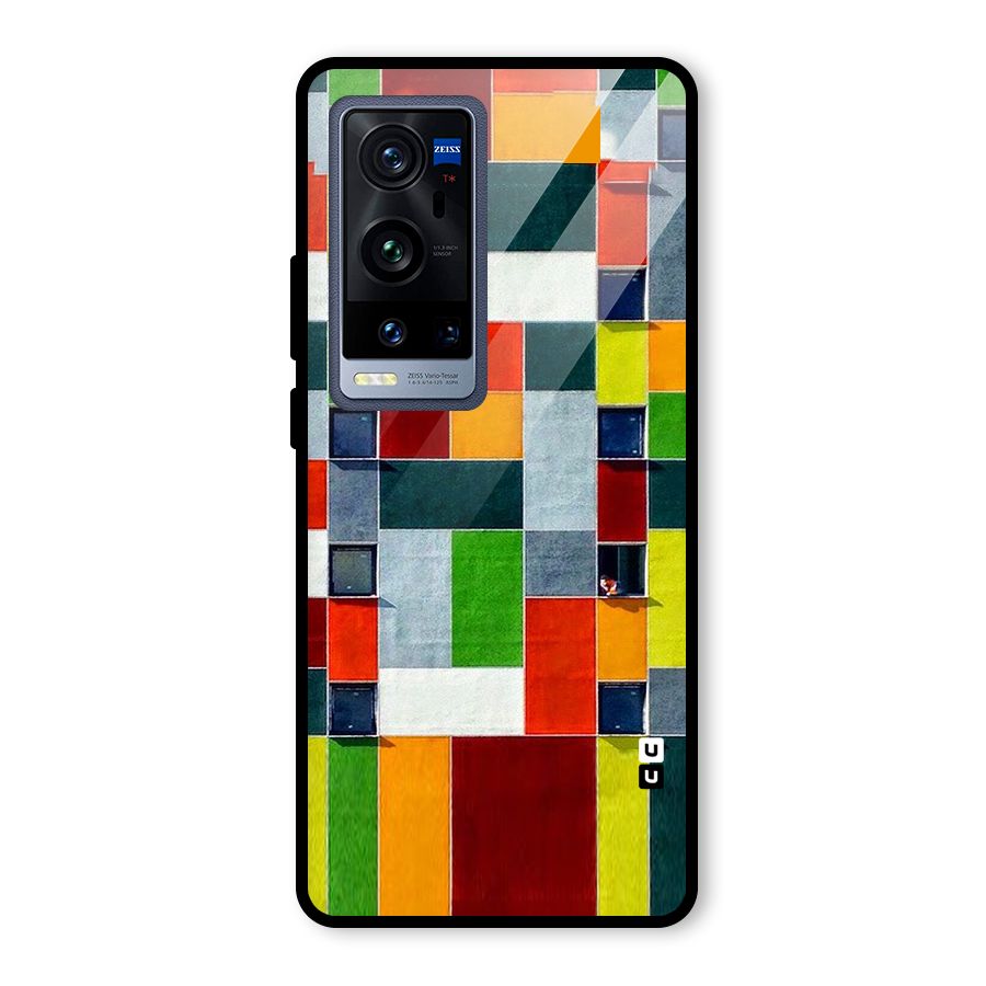 Block Color Design Glass Back Case for Vivo X60 Pro Plus