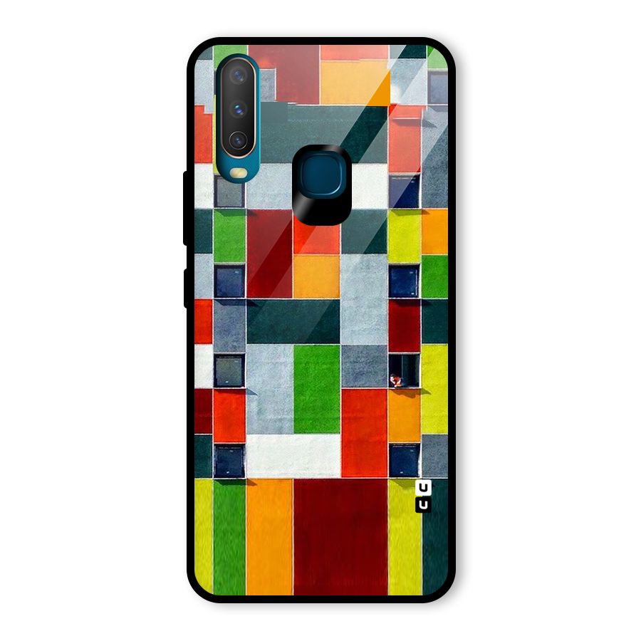 Block Color Design Glass Back Case for Vivo Y15