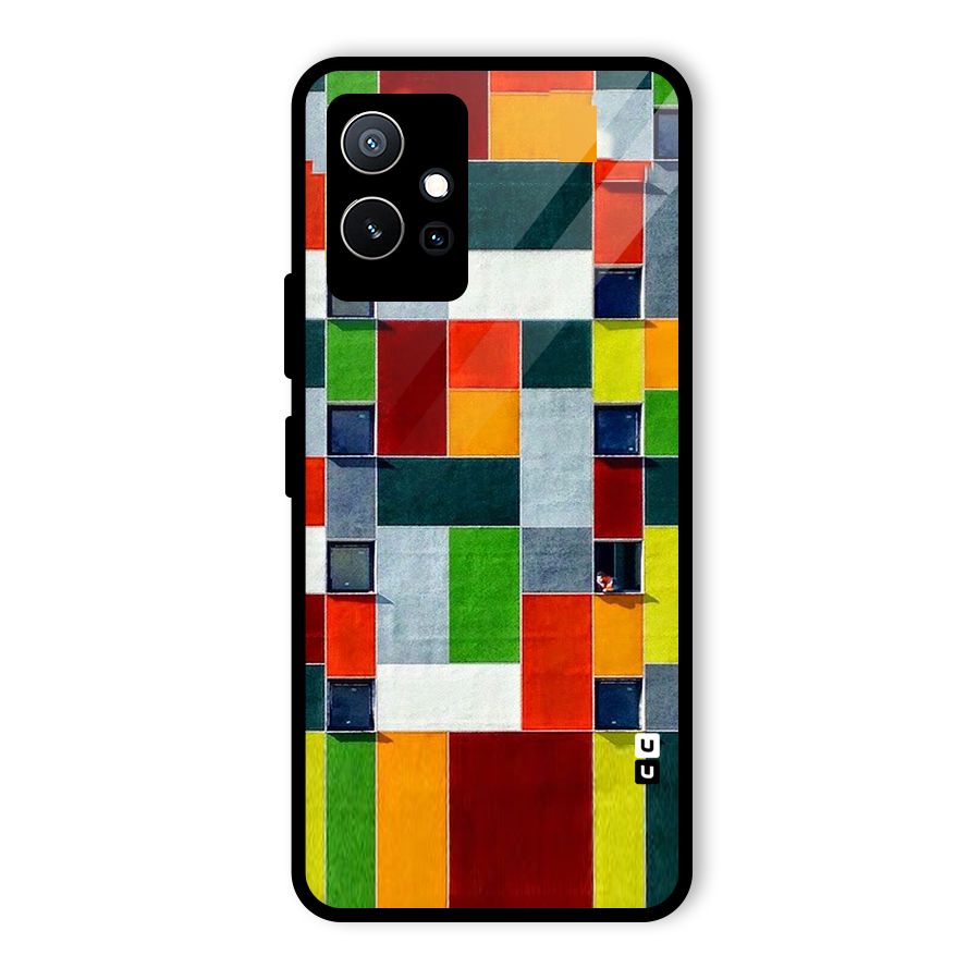 Block Color Design Glass Back Case for Vivo Y75 5G