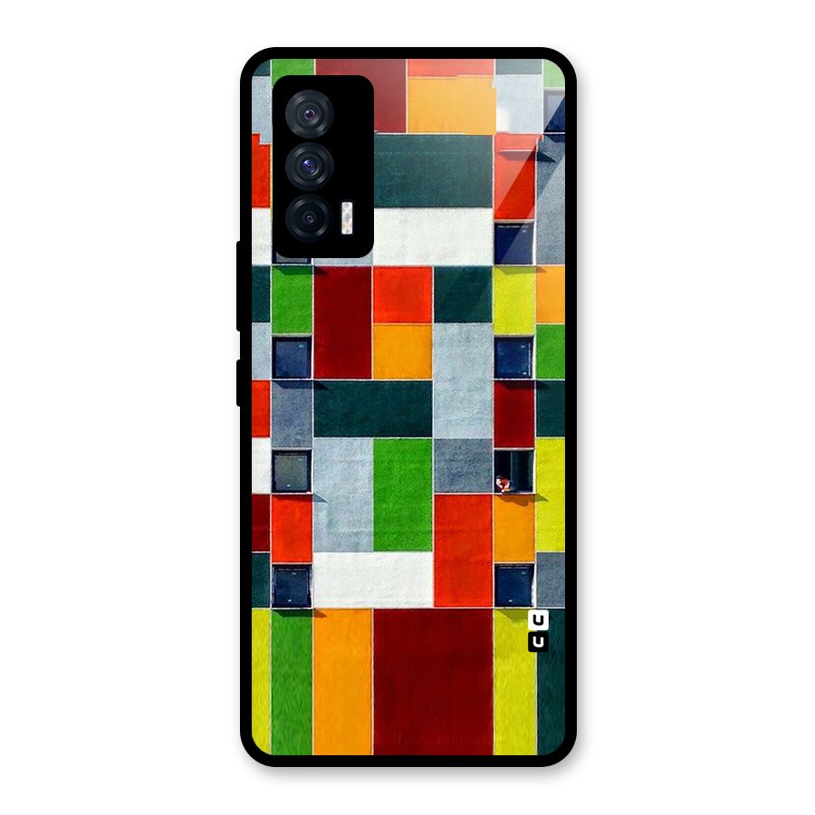 Block Color Design Glass Back Case for Vivo iQOO 7 5G