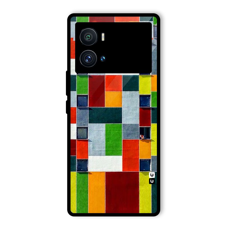 Block Color Design Glass Back Case for Vivo iQOO 9 Pro