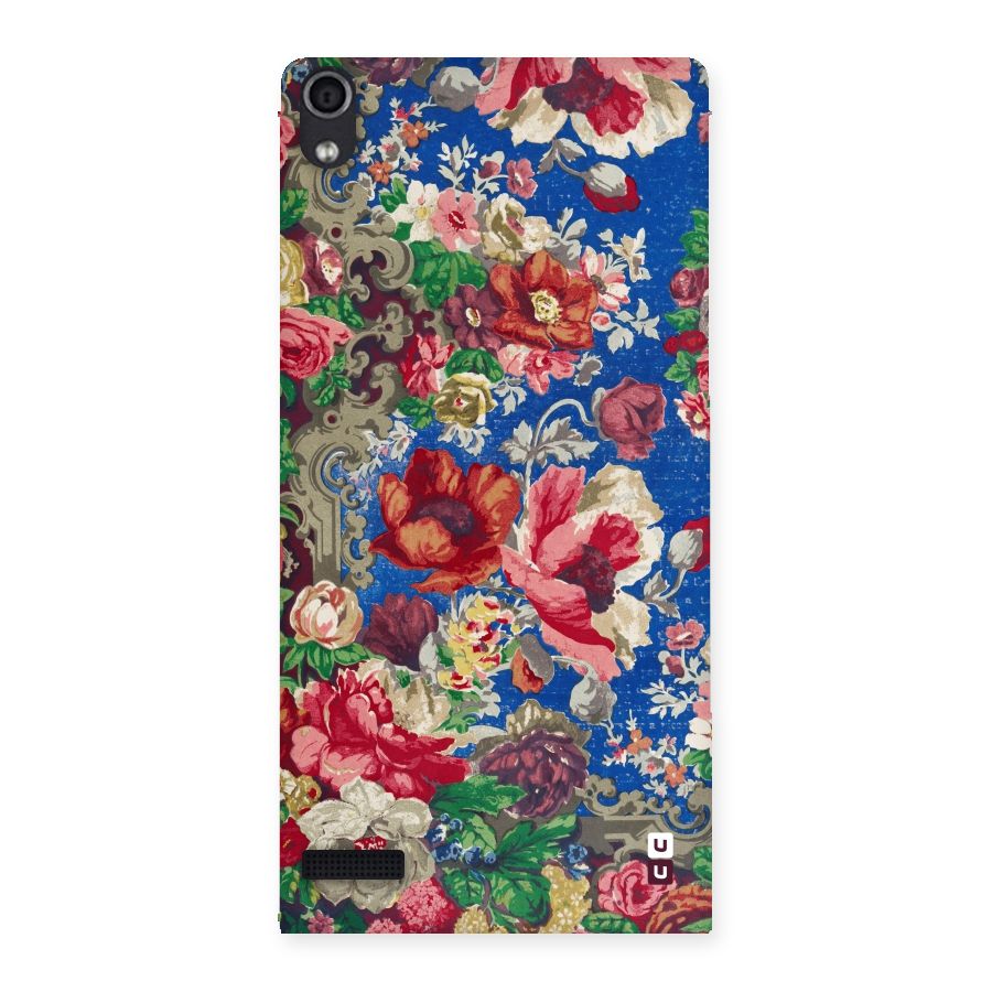 Block Printed Flowers Back Case for Ascend P6