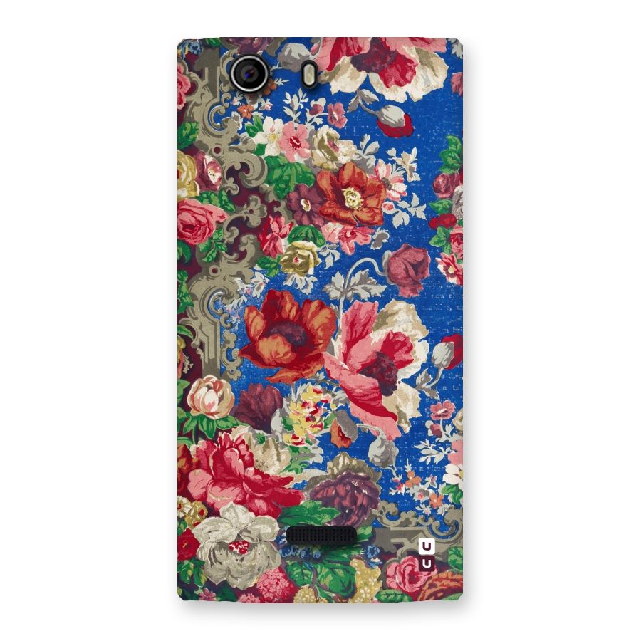 Block Printed Flowers Back Case for Canvas Nitro 2 E311