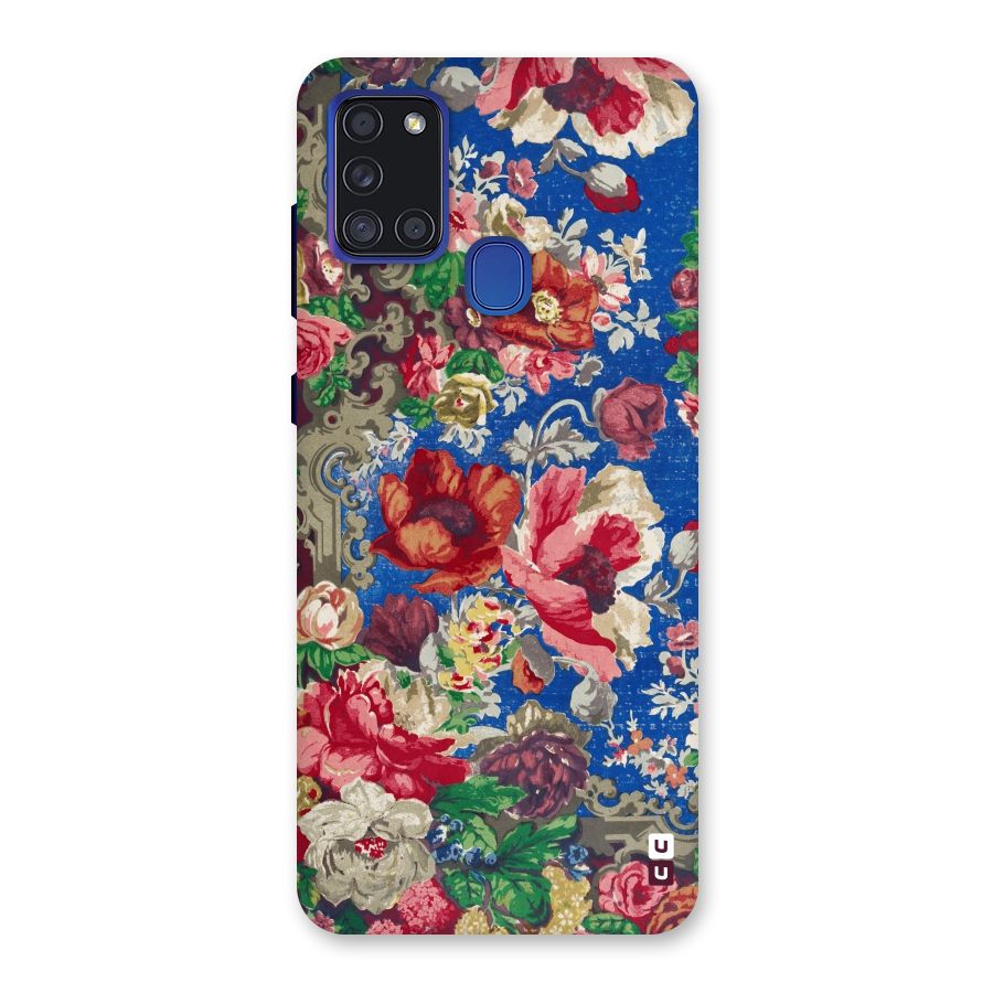 Block Printed Flowers Back Case for Galaxy A21s