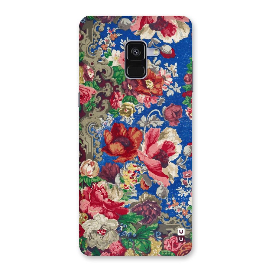 Block Printed Flowers Back Case for Galaxy A8 Plus