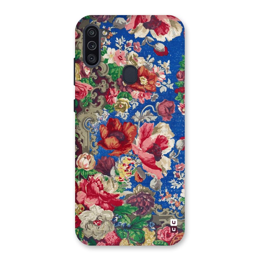 Block Printed Flowers Back Case for Galaxy M11