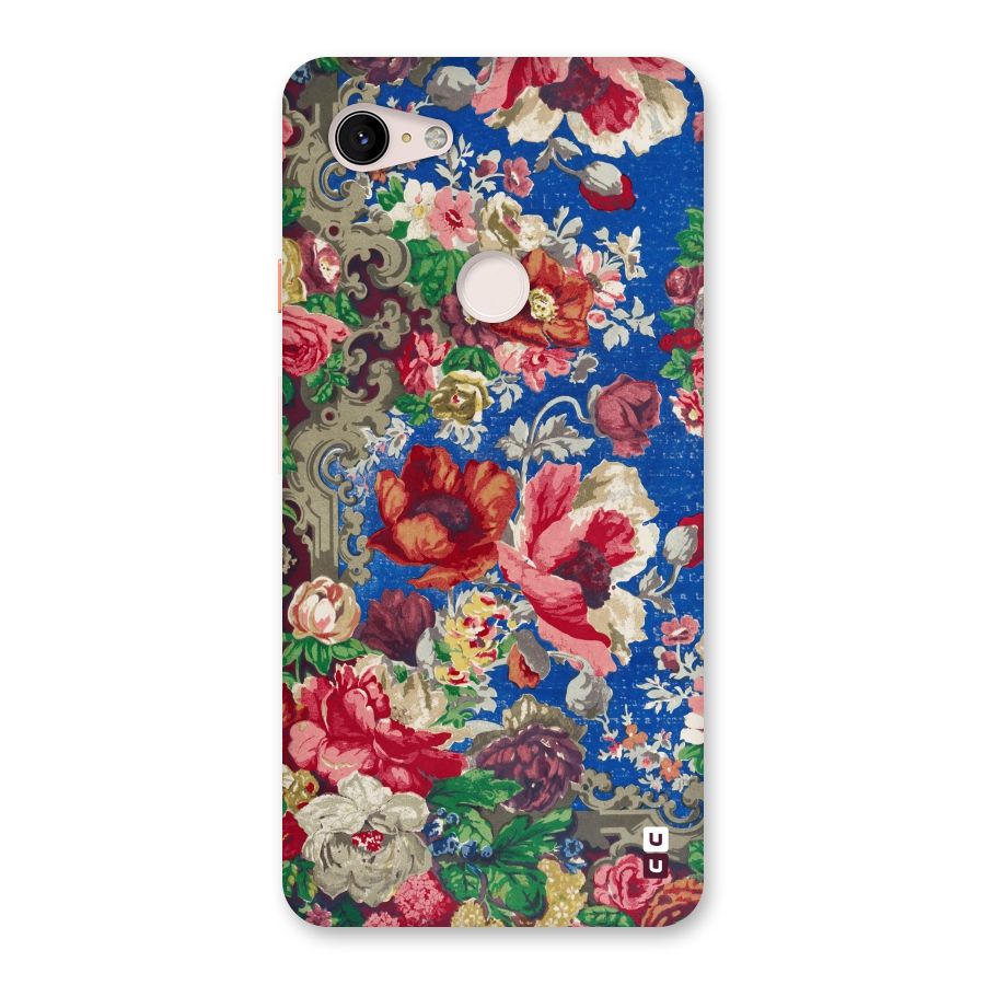 Block Printed Flowers Back Case for Google Pixel 3 XL