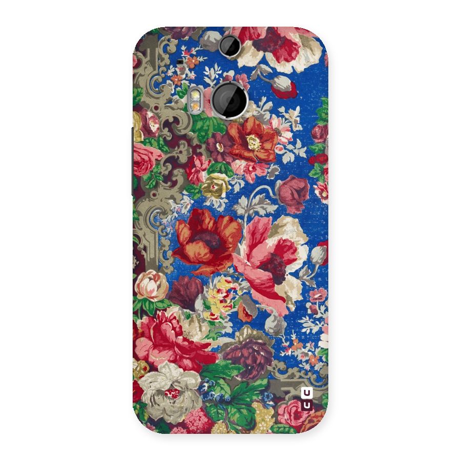 Block Printed Flowers Back Case for HTC One M8