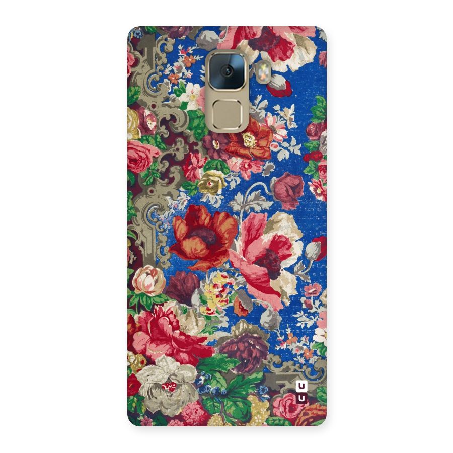 Block Printed Flowers Back Case for Huawei Honor 7