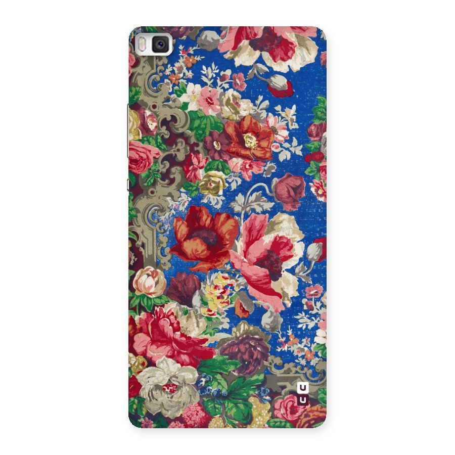 Block Printed Flowers Back Case for Huawei P8