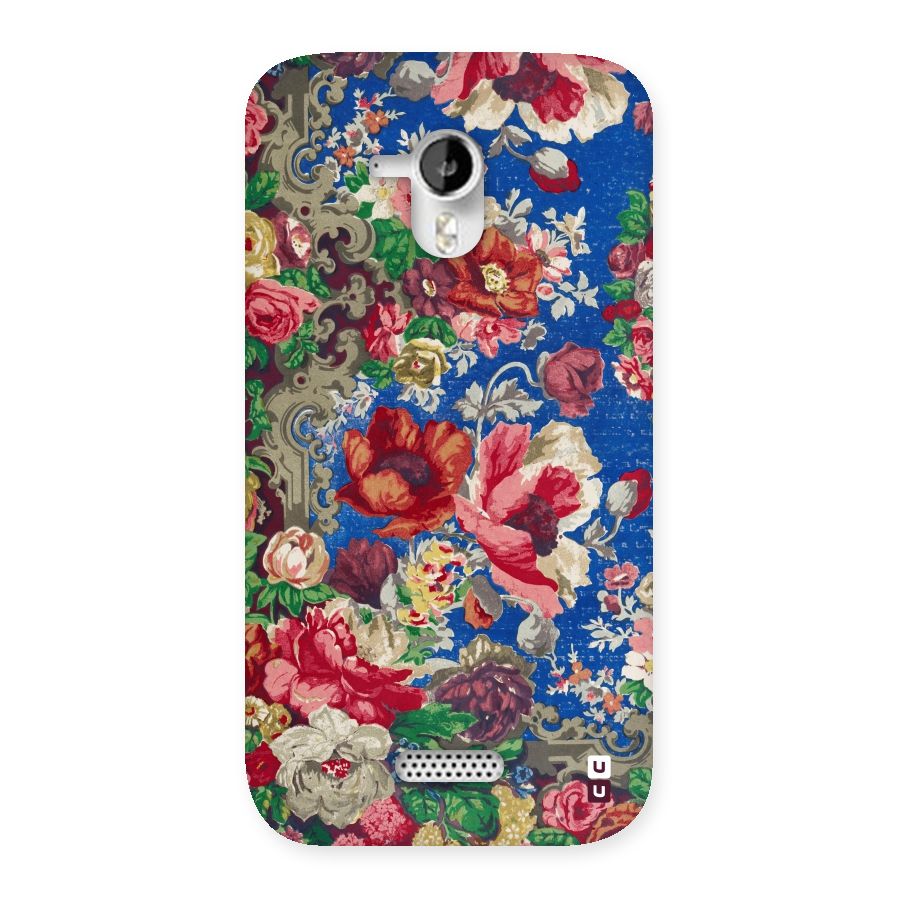 Block Printed Flowers Back Case for Micromax Canvas HD A116
