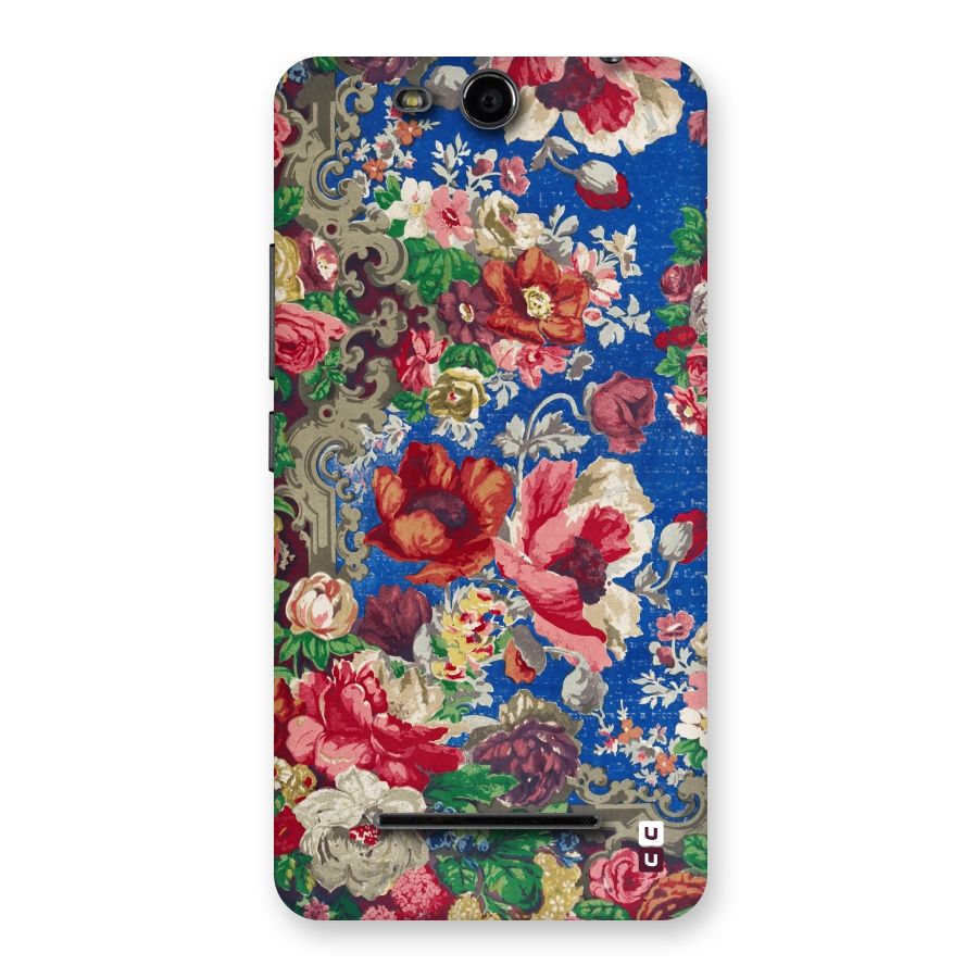 Block Printed Flowers Back Case for Micromax Canvas Juice 3 Q392