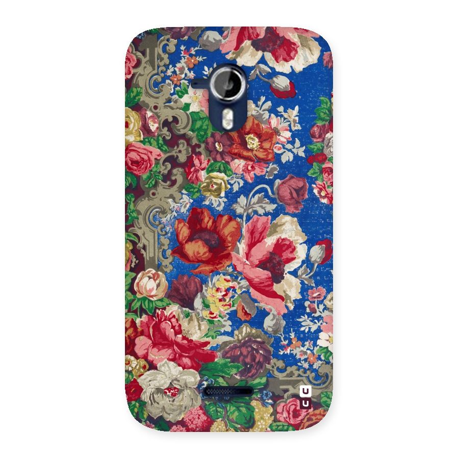 Block Printed Flowers Back Case for Micromax Canvas Magnus A117