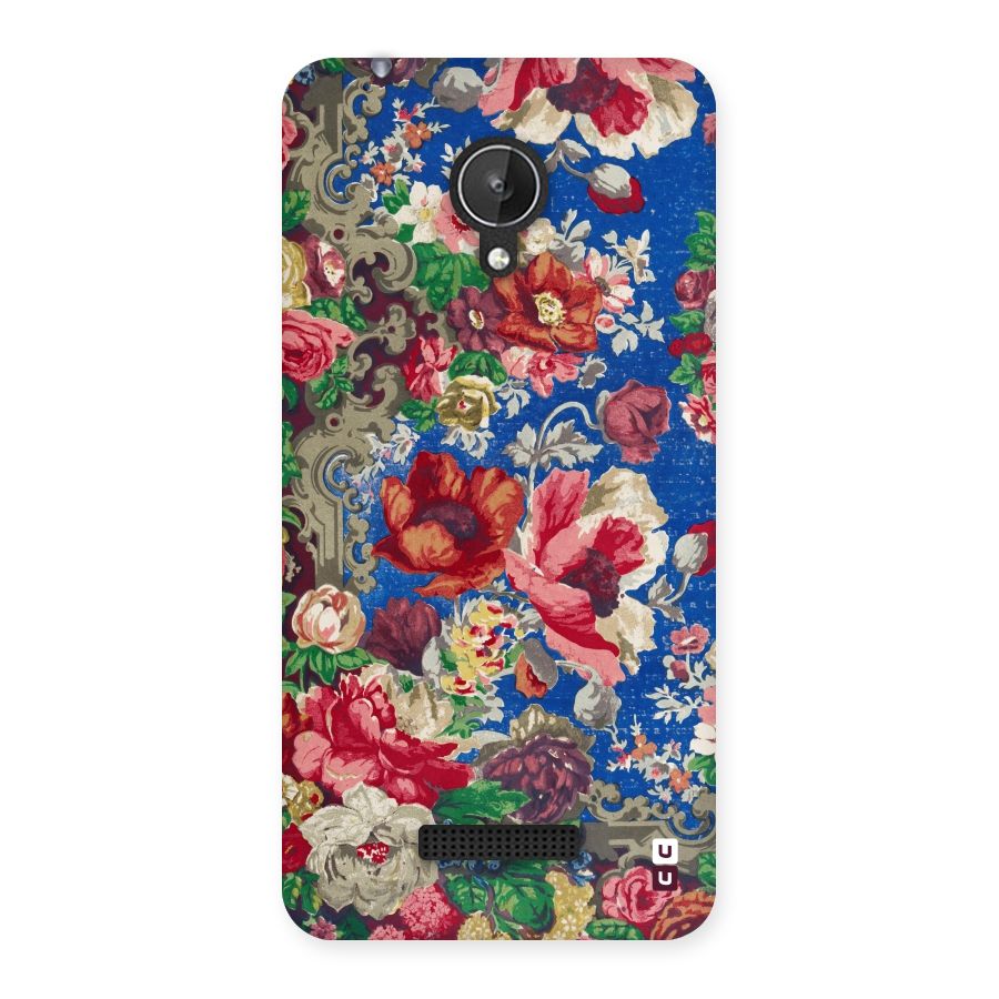 Block Printed Flowers Back Case for Micromax Canvas Spark Q380