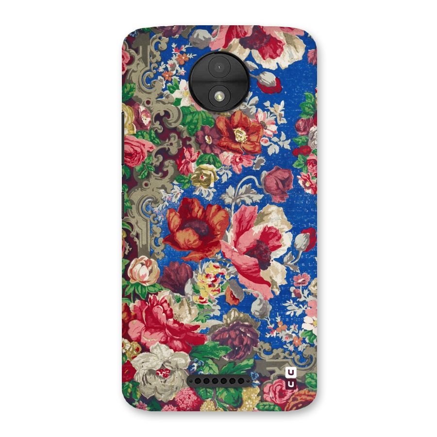 Block Printed Flowers Back Case for Moto C