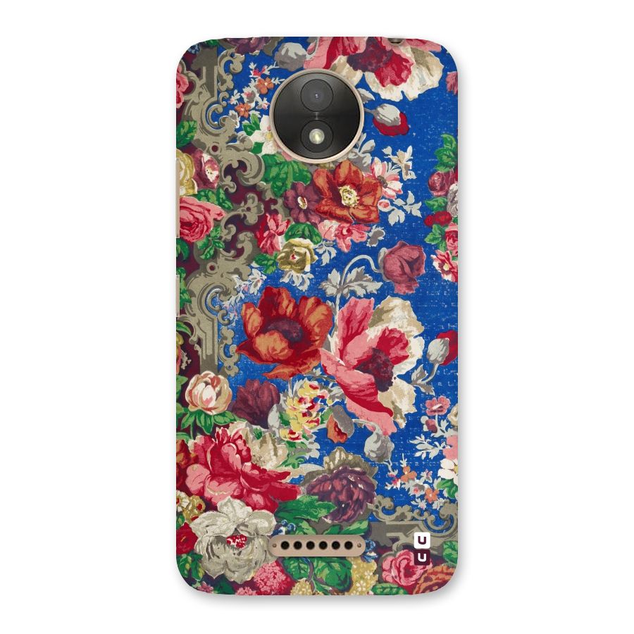 Block Printed Flowers Back Case for Moto C Plus