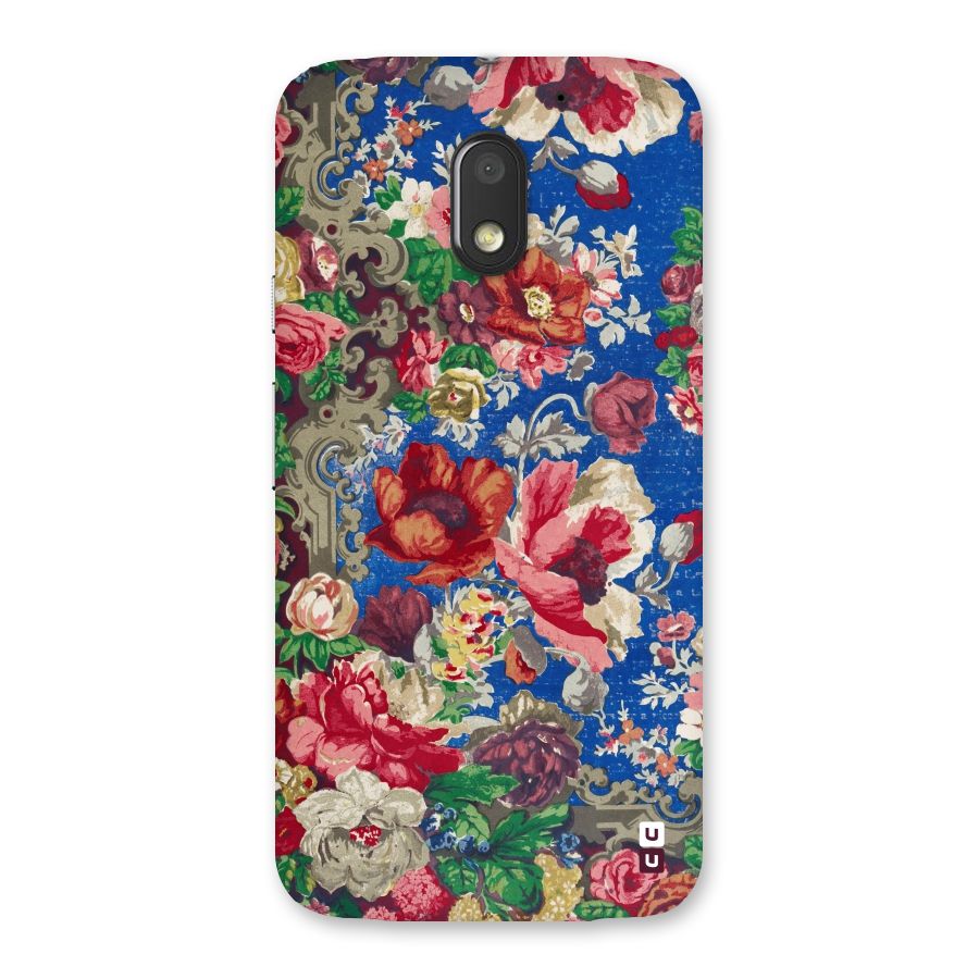 Block Printed Flowers Back Case for Moto E3 Power