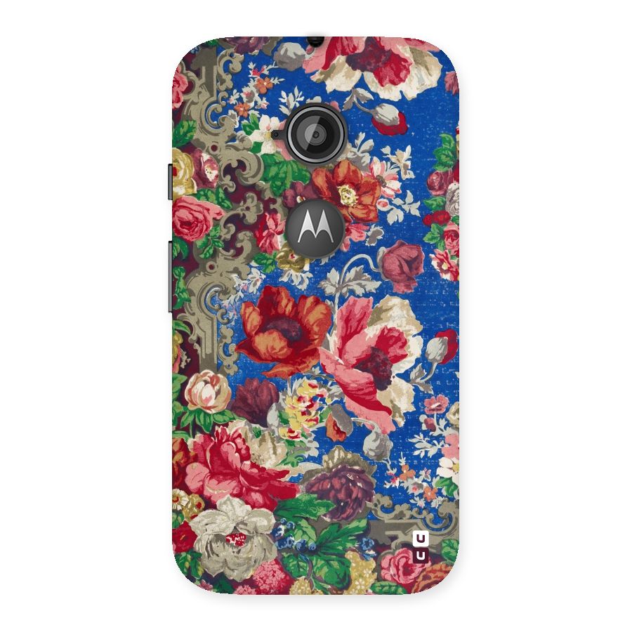 Block Printed Flowers Back Case for Moto E 2nd Gen