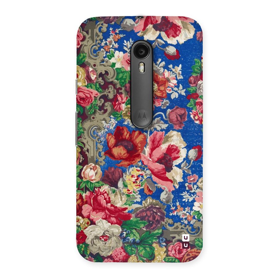 Block Printed Flowers Back Case for Moto G Turbo