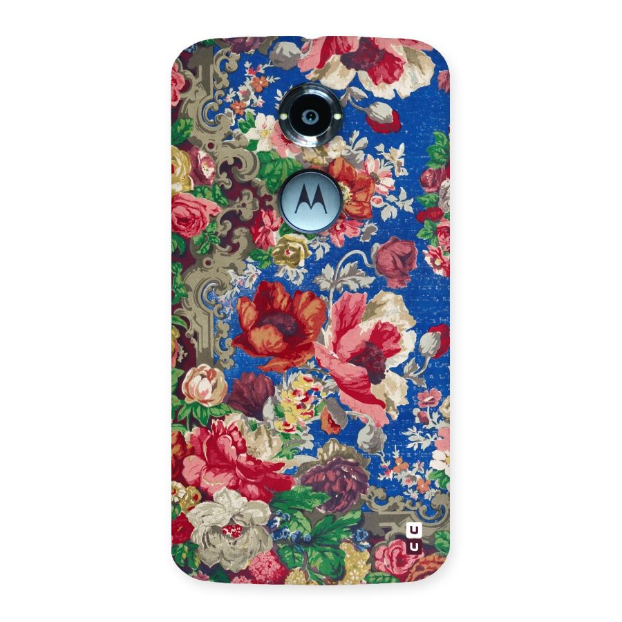 Block Printed Flowers Back Case for Moto X 2nd Gen