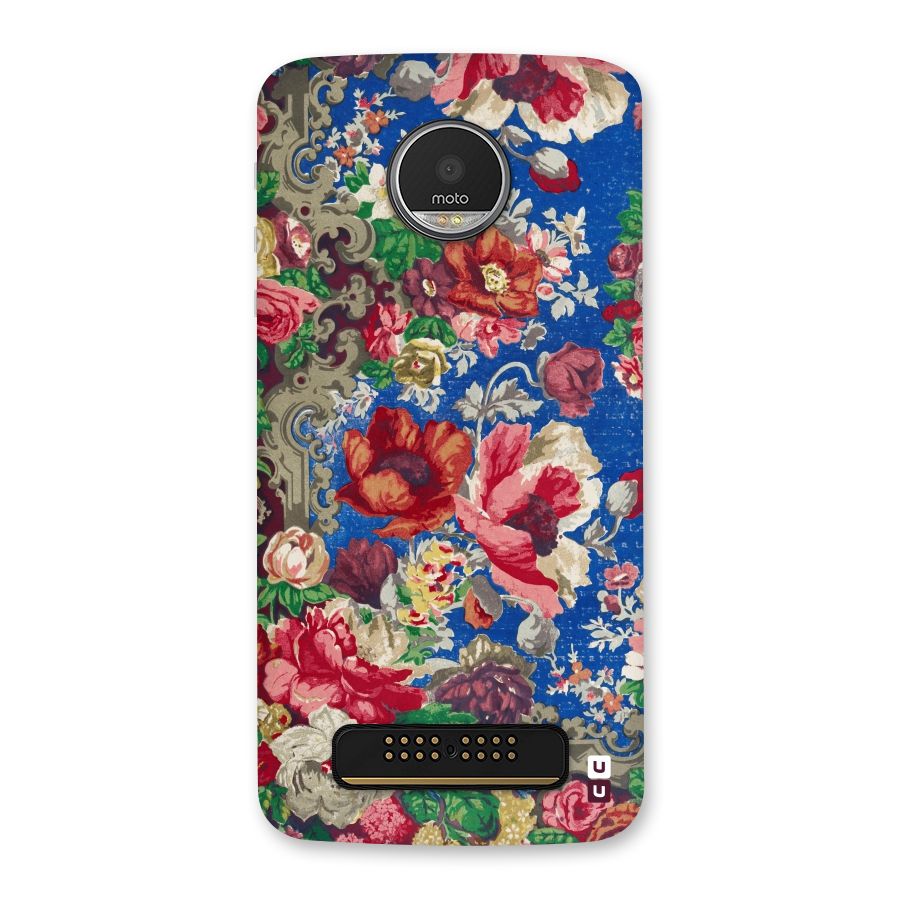 Block Printed Flowers Back Case for Moto Z Play