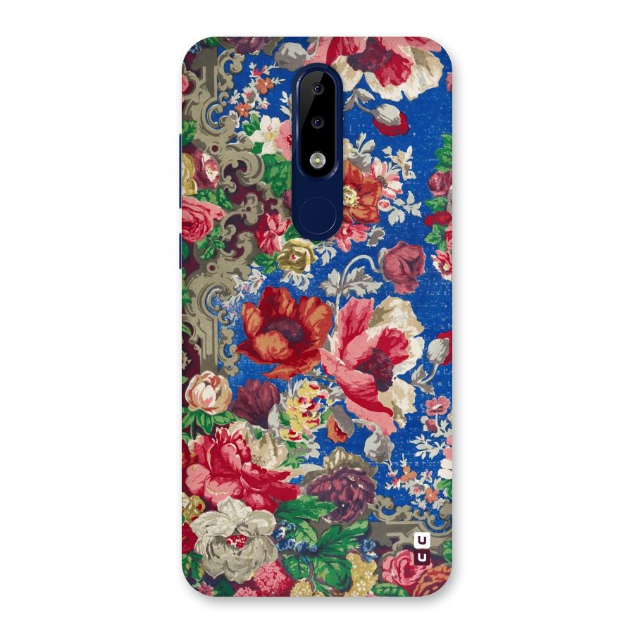 Block Printed Flowers Back Case for Nokia 5.1 Plus