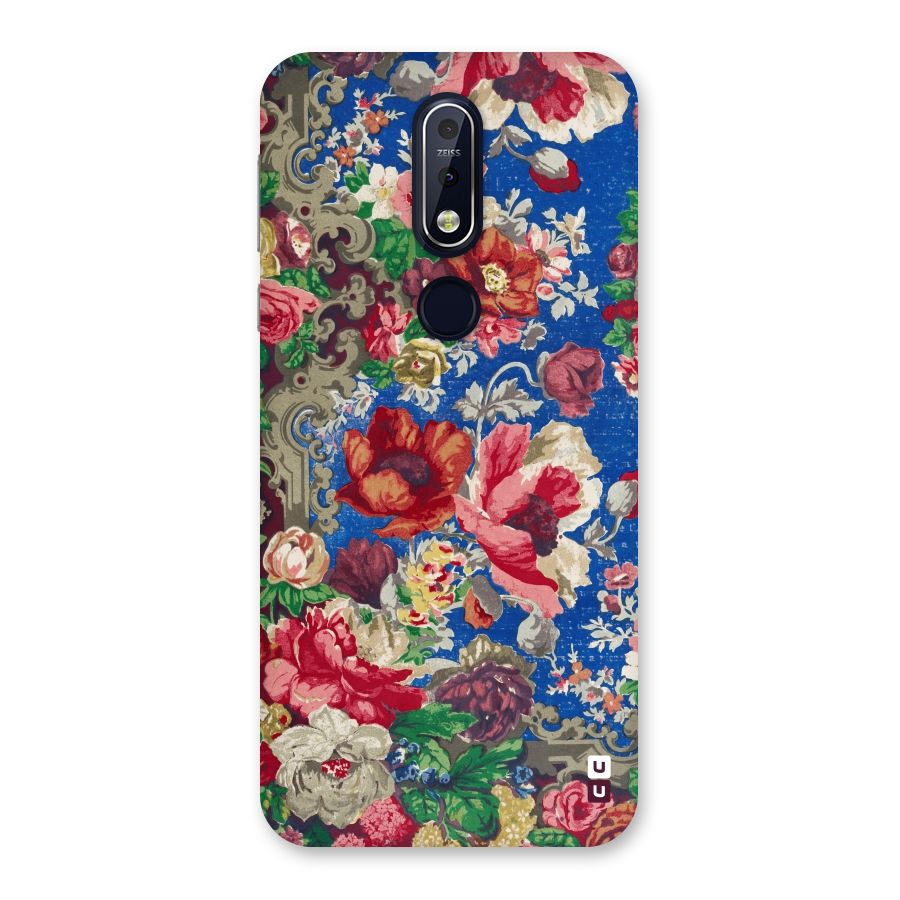 Block Printed Flowers Back Case for Nokia 7.1