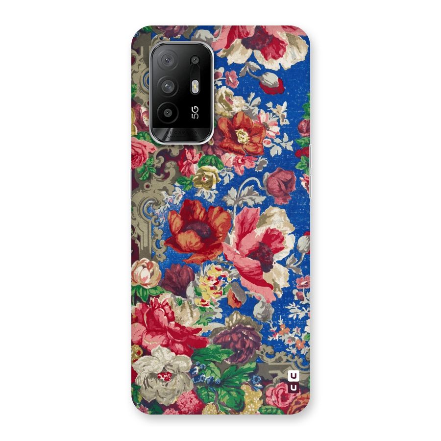 Block Printed Flowers Back Case for Oppo F19 Pro Plus 5G