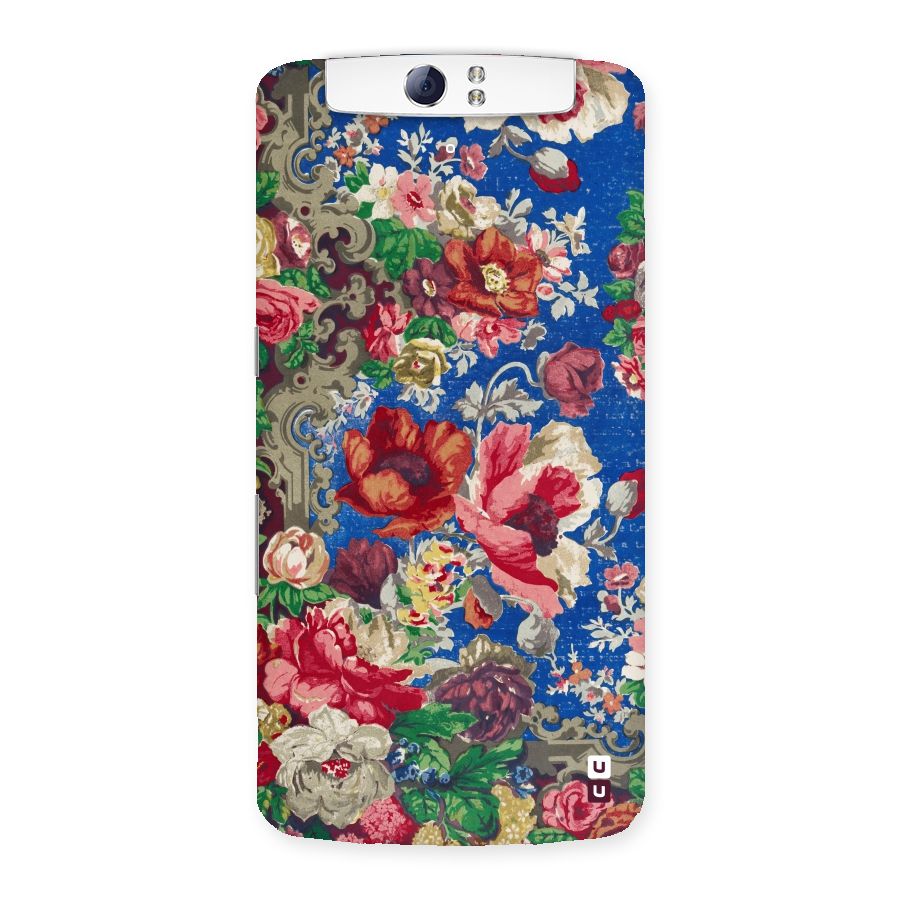 Block Printed Flowers Back Case for Oppo N1