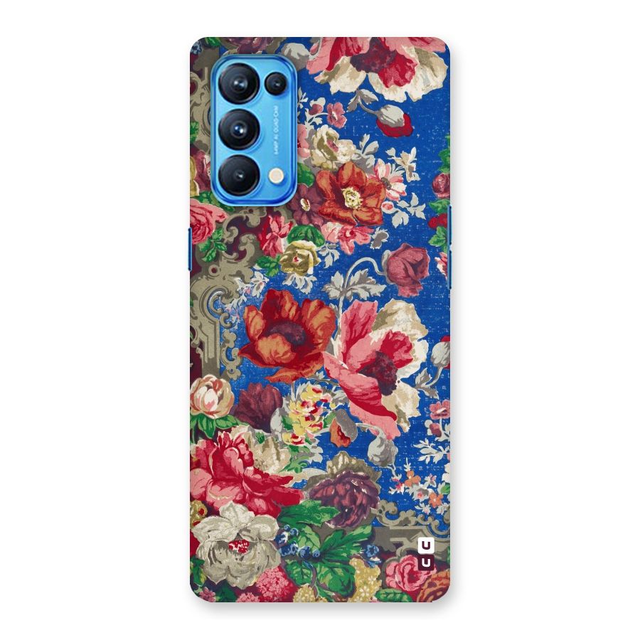 Block Printed Flowers Back Case for Oppo Reno5 Pro 5G