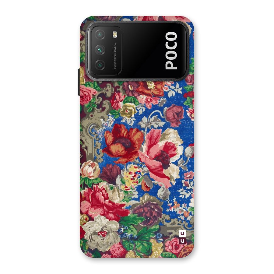 Block Printed Flowers Back Case for Poco M3