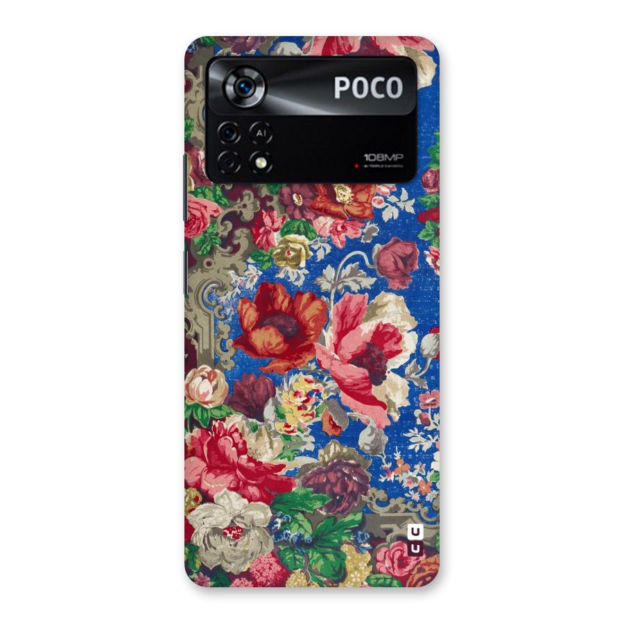 Block Printed Flowers Back Case for Poco X4 Pro 5G