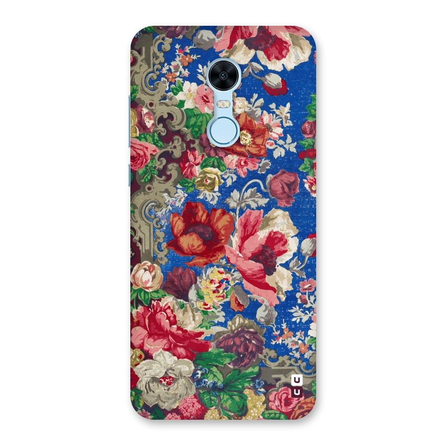 Block Printed Flowers Back Case for Redmi Note 5