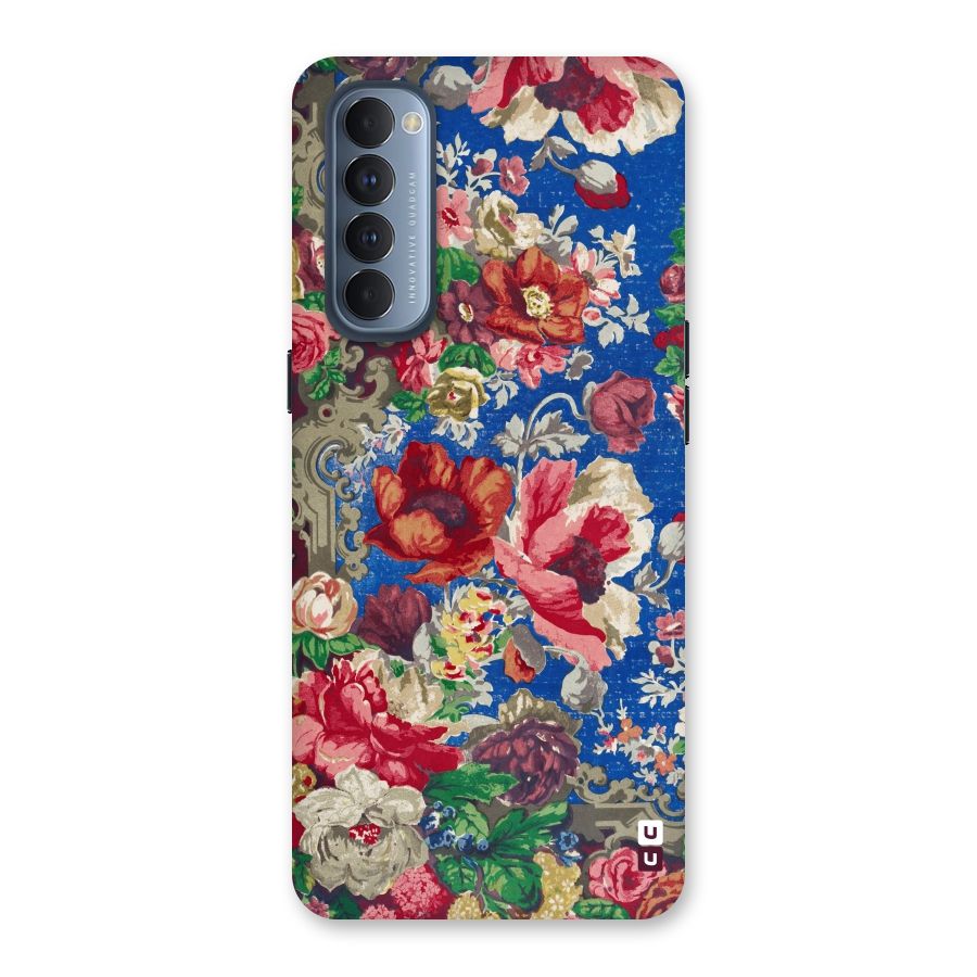 Block Printed Flowers Back Case for Reno4 Pro