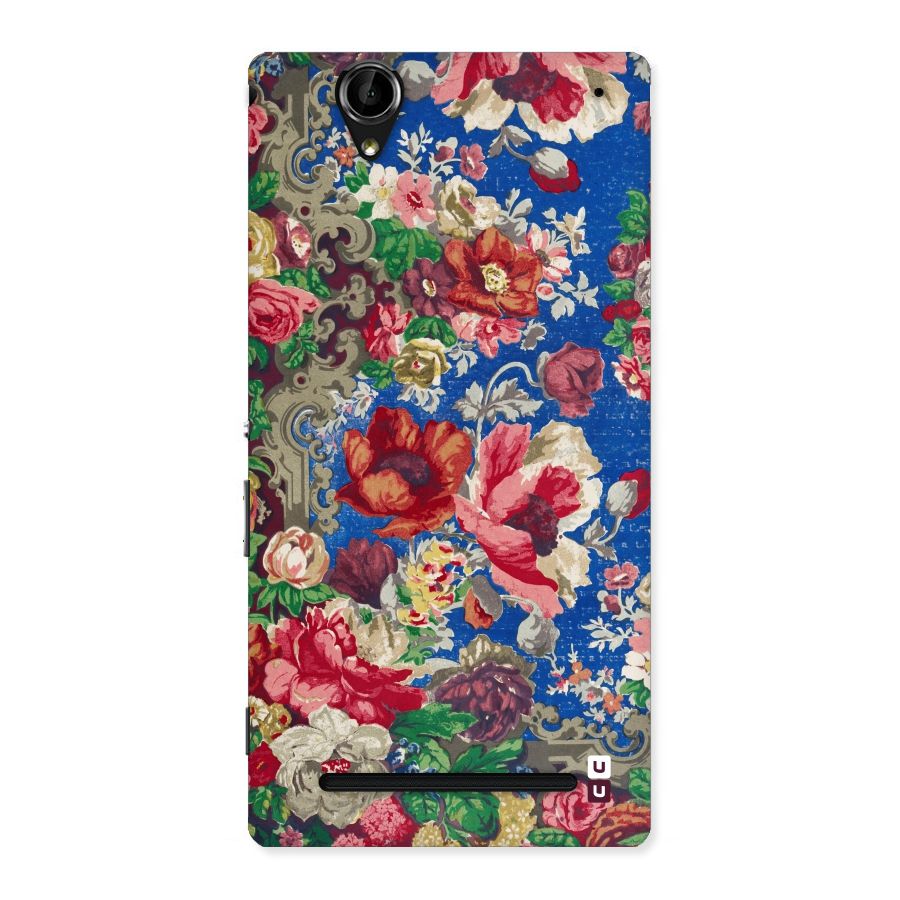 Block Printed Flowers Back Case for Sony Xperia T2