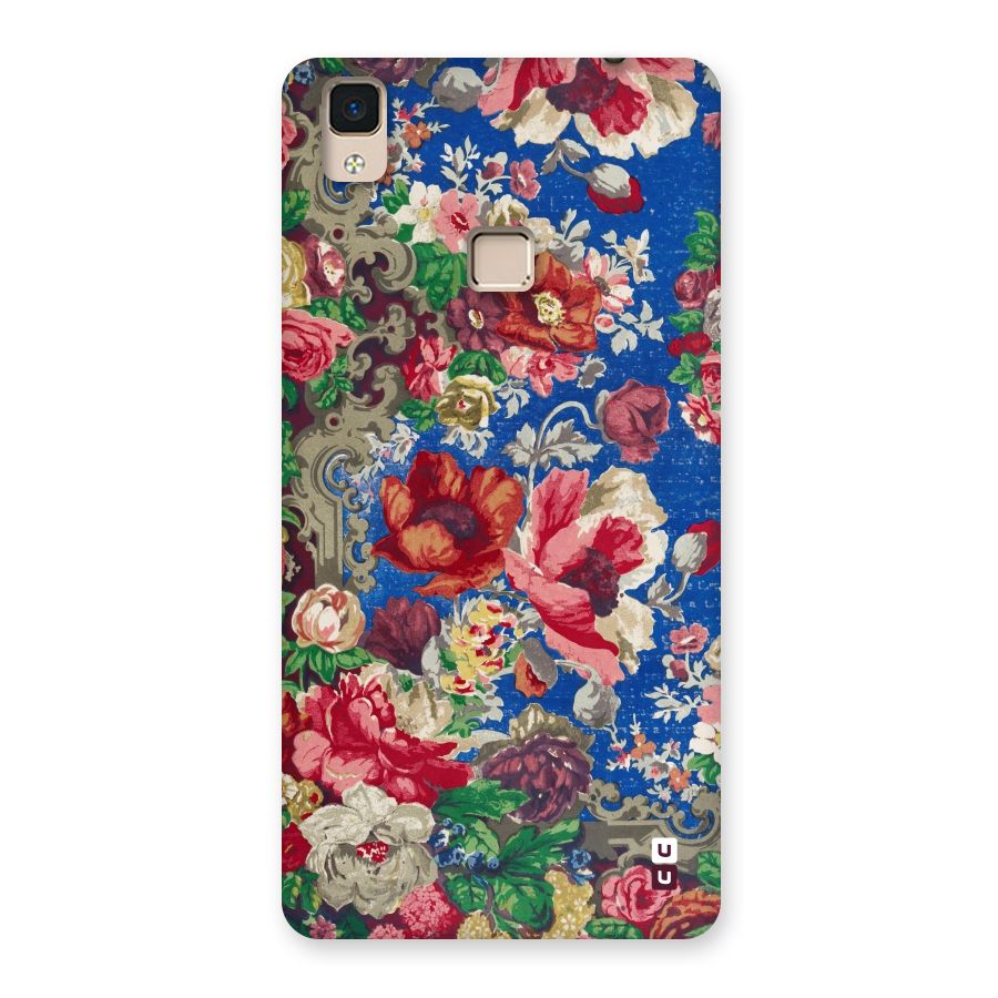 Block Printed Flowers Back Case for V3 Max