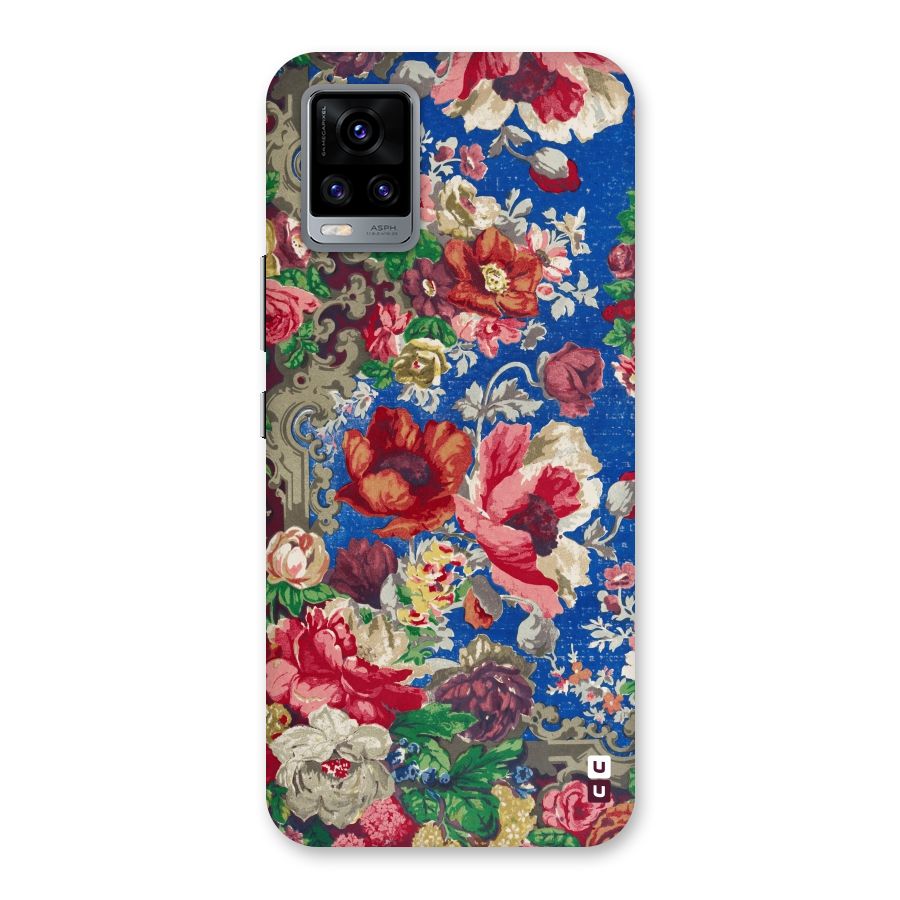 Block Printed Flowers Back Case for Vivo V20
