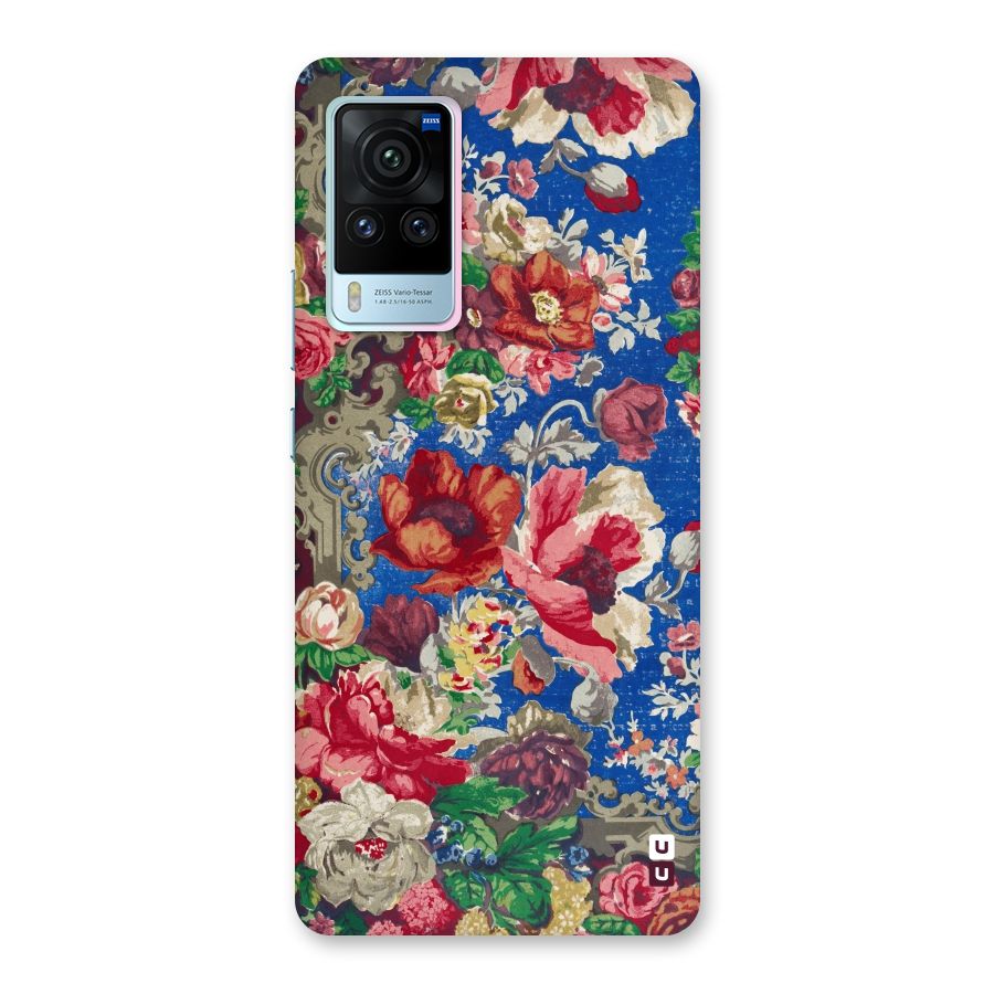 Block Printed Flowers Back Case for Vivo X60 Pro