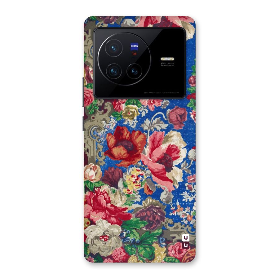 Block Printed Flowers Back Case for Vivo X80