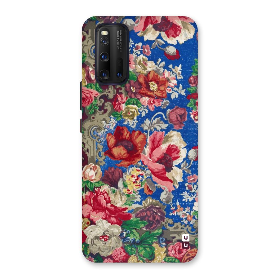 Block Printed Flowers Back Case for Vivo iQOO 3