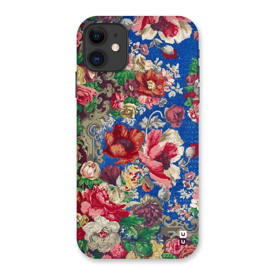 Block Printed Flowers Back Case for iPhone 11